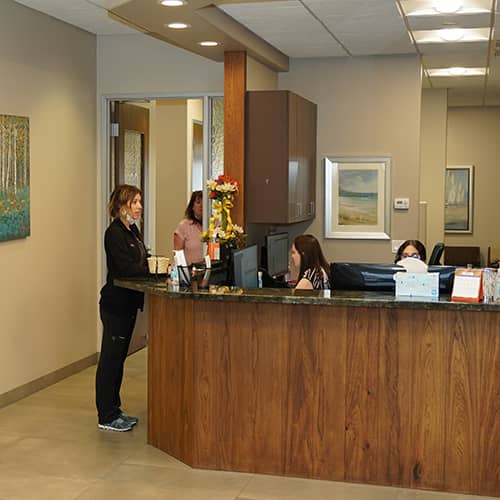 Patient reception desk at AZ Max  Tempe, AZ